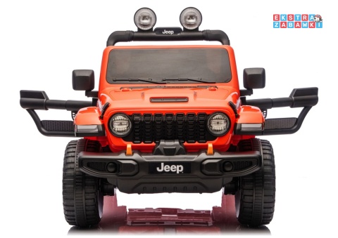 Jeep Rubicon DK-JWR556 na akumulator - pomarańczowy, 4x200W 24V/7Ah, pilot, EVA, LED, ekoskóra, pas panel muzyczny [29167]