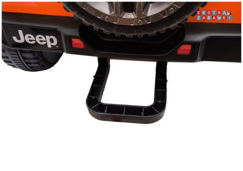 Jeep Rubicon DK-JWR556 na akumulator - pomarańczowy, 4x200W 24V/7Ah, pilot, EVA, LED, ekoskóra, pas panel muzyczny [29167]