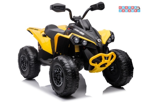 Quad DK-CA002 na akumulator - żółty, 4x45W 12V/7Ah, pilot, EVA, LED, ekoskóra, panel muzyczny z BT [31735]