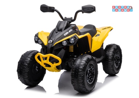 Quad DK-CA002 na akumulator - żółty, 4x45W 12V/7Ah, pilot, EVA, LED, ekoskóra, panel muzyczny z BT [31735]