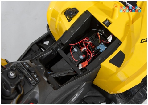 Quad DK-CA002 na akumulator - żółty, 4x45W 12V/7Ah, pilot, EVA, LED, ekoskóra, panel muzyczny z BT [31735]