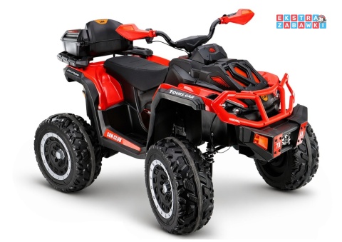 Quad XW-08 na akumulator - czerwony, 4x45W 12V/7Ah, do 7 km/h, EVA, LED, panel muzyczny z BT [29497]
