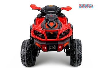 Quad XW-08 na akumulator - czerwony, 4x45W 12V/7Ah, do 7 km/h, EVA, LED, panel muzyczny z BT [29497]