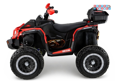 Quad XW-08 na akumulator - czerwony, 4x45W 12V/7Ah, do 7 km/h, EVA, LED, panel muzyczny z BT [29497]