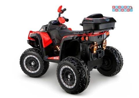 Quad XW-08 na akumulator - czerwony, 4x45W 12V/7Ah, do 7 km/h, EVA, LED, panel muzyczny z BT [29497]