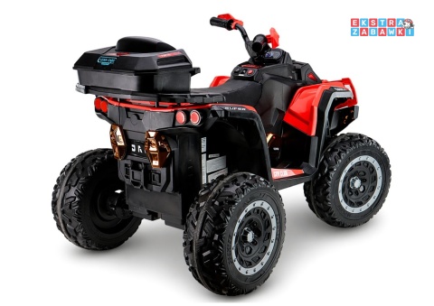 Quad XW-08 na akumulator - czerwony, 4x45W 12V/7Ah, do 7 km/h, EVA, LED, panel muzyczny z BT [29497]