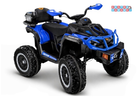 Quad XW-08 na akumulator - niebieski, 4x45W 12V/7Ah, do 7 km/h, EVA, LED, panel muzyczny z BT [29498]