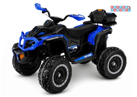 Quad XW-08 na akumulator - niebieski, 4x45W 12V/7Ah, do 7 km/h, EVA, LED, panel muzyczny z BT [29498]