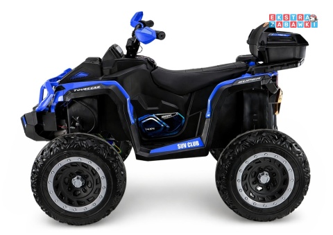 Quad XW-08 na akumulator - niebieski, 4x45W 12V/7Ah, do 7 km/h, EVA, LED, panel muzyczny z BT [29498]
