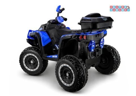 Quad XW-08 na akumulator - niebieski, 4x45W 12V/7Ah, do 7 km/h, EVA, LED, panel muzyczny z BT [29498]