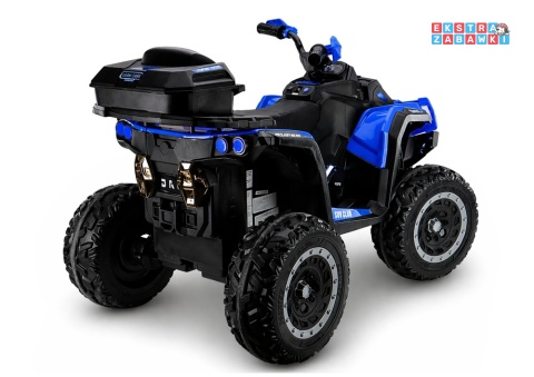 Quad XW-08 na akumulator - niebieski, 4x45W 12V/7Ah, do 7 km/h, EVA, LED, panel muzyczny z BT [29498]