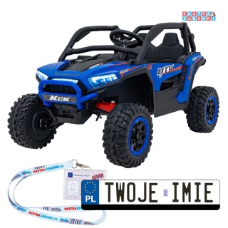 Buggy KCK 4x4 na akumulator - niebieski, 4x50W 24V/7Ah, pilot, ekoskóra, EVA, MP3, Bluetooth [XMX-639]
