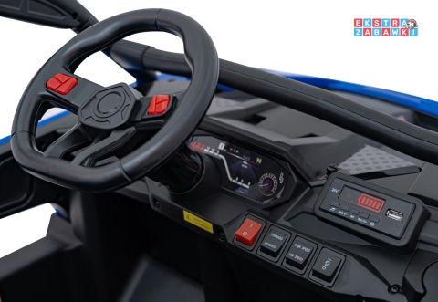 Buggy KCK 4x4 na akumulator - niebieski, 4x50W 24V/7Ah, pilot, ekoskóra, EVA, MP3, Bluetooth [XMX-639]