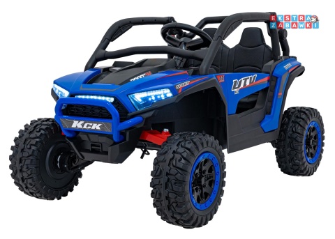 Buggy KCK 4x4 na akumulator - niebieski, 4x50W 24V/7Ah, pilot, ekoskóra, EVA, MP3, Bluetooth [XMX-639]