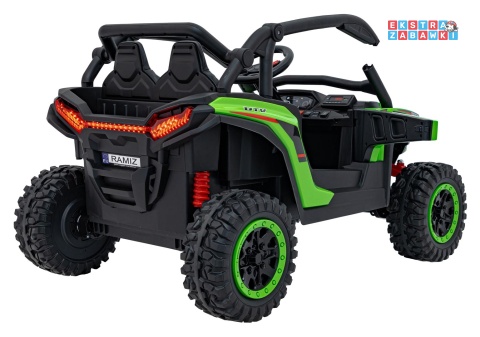 Buggy KCK 4x4 na akumulator - zielony, 4x50W 24V/7Ah, pilot, ekoskóra, EVA, MP3, Bluetooth [XMX-639]