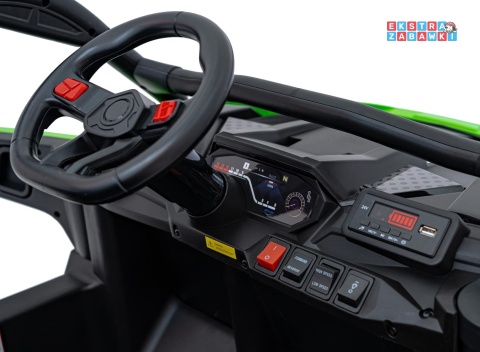 Buggy KCK 4x4 na akumulator - zielony, 4x50W 24V/7Ah, pilot, ekoskóra, EVA, MP3, Bluetooth [XMX-639]