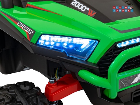 Buggy KCK 4x4 na akumulator - zielony, 4x50W 24V/7Ah, pilot, ekoskóra, EVA, MP3, Bluetooth [XMX-639]