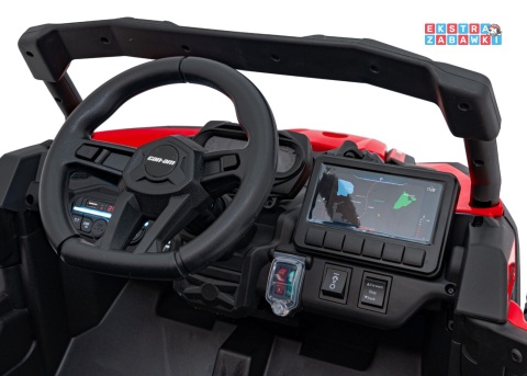 Buggy Maverick ATV CAN-AM na akumulator - czerwony, 4x200W 24V/5Ah, pilot, EVA, pokrowiec, LED, MP3, BT [CA003]