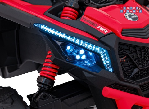 Buggy Maverick ATV CAN-AM na akumulator - czerwony, 4x200W 24V/5Ah, pilot, EVA, pokrowiec, LED, MP3, BT [CA003]