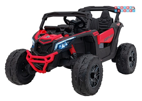 Buggy Maverick ATV CAN-AM na akumulator - czerwony, 4x200W 24V/5Ah, pilot, EVA, pokrowiec, LED, MP3, BT [CA003]
