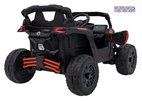 Buggy Maverick ATV CAN-AM na akumulator - pomarańczowy, 4x200W 24V/5Ah, pilot, EVA, pokrowiec, LED, MP3, BT [CA003]