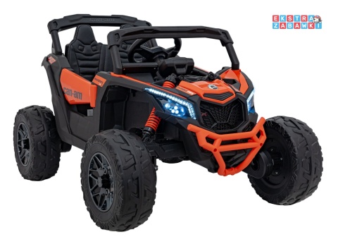 Buggy Maverick ATV CAN-AM na akumulator - pomarańczowy, 4x200W 24V/5Ah, pilot, EVA, pokrowiec, LED, MP3, BT [CA003]