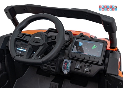 Buggy Maverick ATV CAN-AM na akumulator - pomarańczowy, 4x200W 24V/5Ah, pilot, EVA, pokrowiec, LED, MP3, BT [CA003]