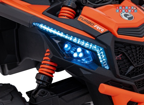 Buggy Maverick ATV CAN-AM na akumulator - pomarańczowy, 4x200W 24V/5Ah, pilot, EVA, pokrowiec, LED, MP3, BT [CA003]
