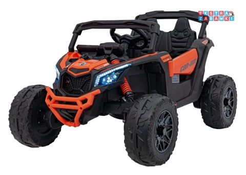 Buggy Maverick ATV CAN-AM na akumulator - pomarańczowy, 4x200W 24V/5Ah, pilot, EVA, pokrowiec, LED, MP3, BT [CA003]