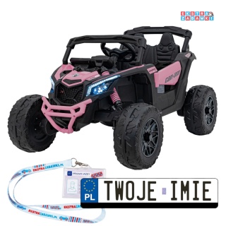 Buggy Maverick ATV CAN-AM na akumulator - różowy, 4x200W 24V/5Ah, pilot, EVA, pokrowiec, LED, MP3, BT [CA003]