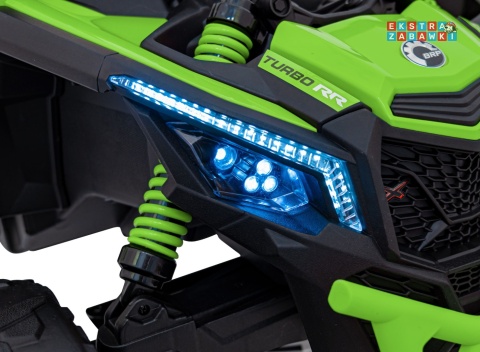 Buggy Maverick ATV CAN-AM na akumulator - zielony, 4x200W 24V/5Ah, pilot, EVA, pokrowiec, LED, MP3, BT [CA003]