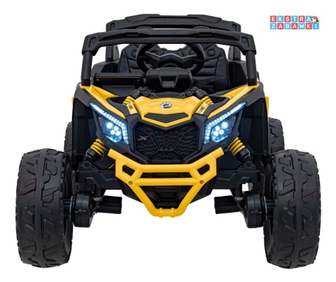 Buggy Maverick ATV CAN-AM na akumulator - żółty, 4x200W 24V/5Ah, pilot, EVA, pokrowiec, LED, MP3, BT [CA003]