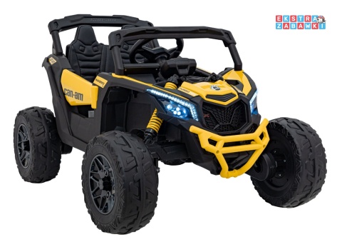 Buggy Maverick ATV CAN-AM na akumulator - żółty, 4x200W 24V/5Ah, pilot, EVA, pokrowiec, LED, MP3, BT [CA003]
