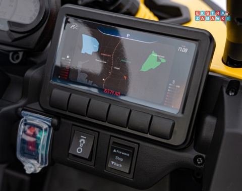 Buggy Maverick ATV CAN-AM na akumulator - żółty, 4x200W 24V/5Ah, pilot, EVA, pokrowiec, LED, MP3, BT [CA003]