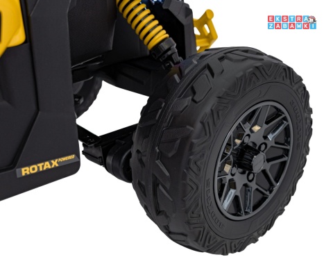 Buggy Maverick ATV CAN-AM na akumulator - żółty, 4x200W 24V/5Ah, pilot, EVA, pokrowiec, LED, MP3, BT [CA003]