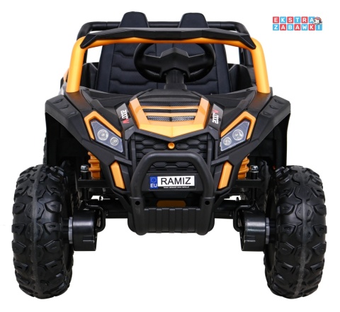 Buggy UTV Racing na akumulator - złoty, 4x45W 12V/10Ah, pilot, panel muzyczny, LED, EVA, wolny start [A036]