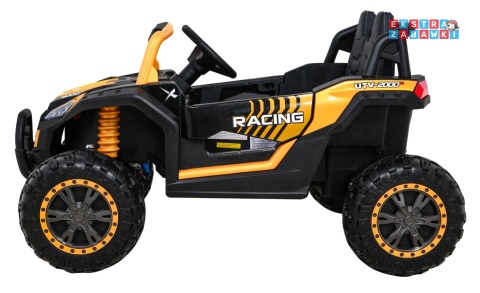 Buggy UTV Racing na akumulator - złoty, 4x45W 12V/10Ah, pilot, panel muzyczny, LED, EVA, wolny start [A036]