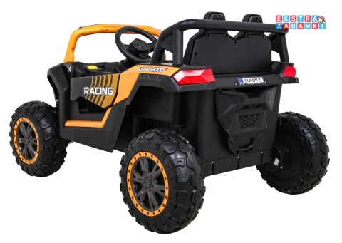 Buggy UTV Racing na akumulator - złoty, 4x45W 12V/10Ah, pilot, panel muzyczny, LED, EVA, wolny start [A036]