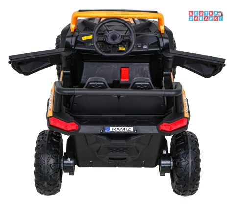 Buggy UTV Racing na akumulator - złoty, 4x45W 12V/10Ah, pilot, panel muzyczny, LED, EVA, wolny start [A036]