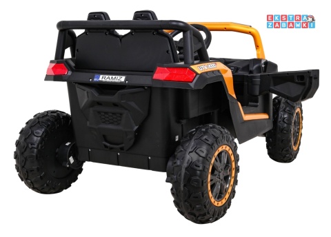 Buggy UTV Racing na akumulator - złoty, 4x45W 12V/10Ah, pilot, panel muzyczny, LED, EVA, wolny start [A036]