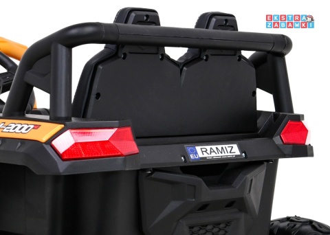 Buggy UTV Racing na akumulator - złoty, 4x45W 12V/10Ah, pilot, panel muzyczny, LED, EVA, wolny start [A036]