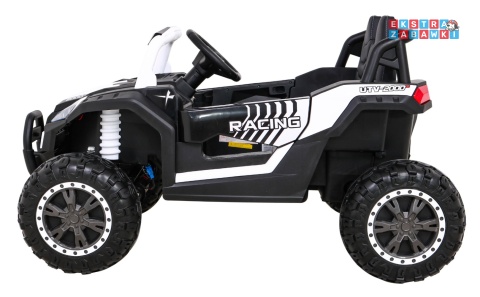 Buggy UTV Racing na akumulator - biały, 4x45W 12V/10Ah, pilot, panel muzyczny, LED, EVA, wolny start [A036]