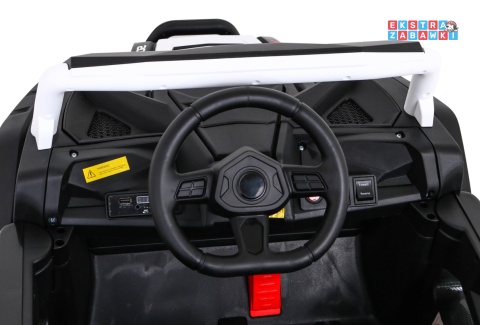 Buggy UTV Racing na akumulator - biały, 4x45W 12V/10Ah, pilot, panel muzyczny, LED, EVA, wolny start [A036]