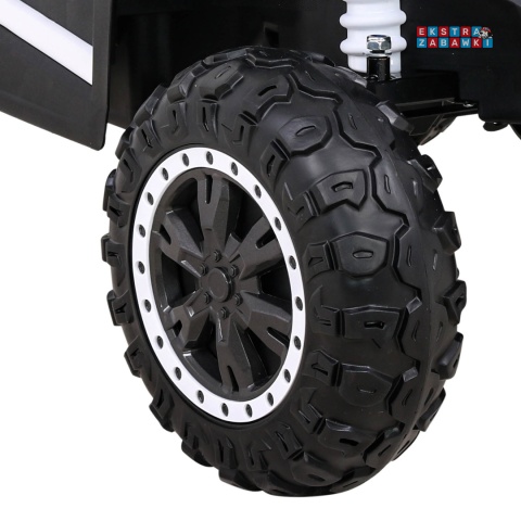 Buggy UTV Racing na akumulator - biały, 4x45W 12V/10Ah, pilot, panel muzyczny, LED, EVA, wolny start [A036]