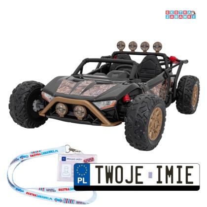 Buggy Racing 5 dwuosobowy na akumulator - czarny, 2x200W 24V/7Ah, pilot, panel audio, LED, wolny start [JS3168]