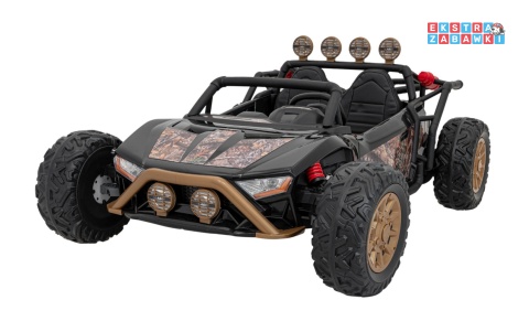 Buggy Racing 5 dwuosobowy na akumulator - czarny, 2x200W 24V/7Ah, pilot, panel audio, LED, wolny start [JS3168]