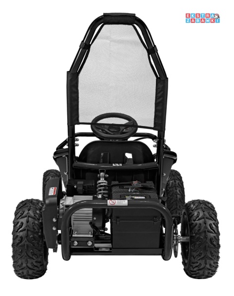 Gokart Mud Monster na akumulator - czarny, 1x1000W 48V/20Ah, koła pompowane, sportowe siedzenie z pasami [GK008E]