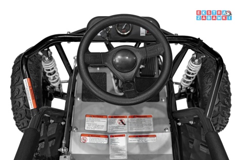 Gokart Mud Monster na akumulator - czarny, 1x1000W 48V/20Ah, koła pompowane, sportowe siedzenie z pasami [GK008E]