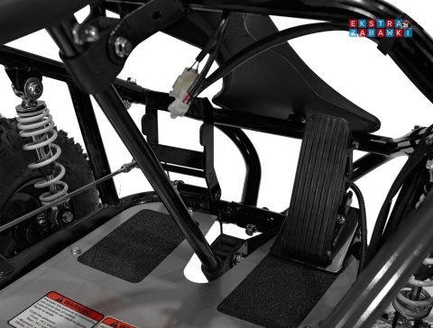 Gokart Mud Monster na akumulator - czarny, 1x1000W 48V/20Ah, koła pompowane, sportowe siedzenie z pasami [GK008E]