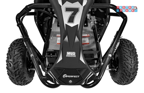 Gokart Mud Monster na akumulator - czarny, 1x1000W 48V/20Ah, koła pompowane, sportowe siedzenie z pasami [GK008E]